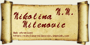 Nikolina Milenović vizit kartica